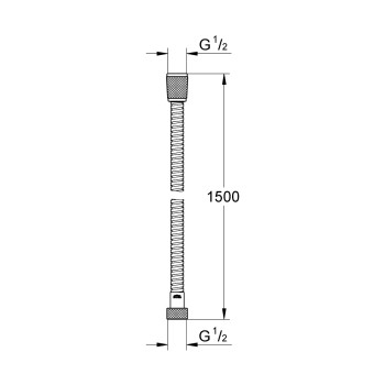 Dušo žarna Grohe Relexaflex Metal Longlife, 1500 mm, su padidintu atsparumu, chromas