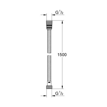 Dušas šļūtene Grohe Rotaflex Metal Longlife, 1500 mm, TwistStop funkcija, hroms
