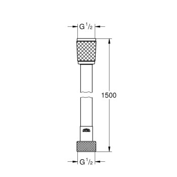 Dušo žarna Grohe Vitalio Flex Trend, 1500 mm, matinė juoda
