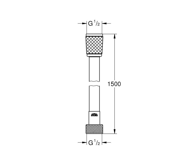 Dušas šļauka Grohe  Vitalio Flex Trend, 1500 mm, matēts melns