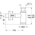 Сифон для мойки Grohe 1¼ x 32 мм, твердый графит матовый