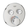 Vannas / Dušas maisītājs Grohe SmartControl round virsapmetuma daļa, ar 2 izejām, supersteel