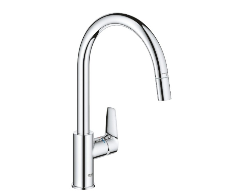 Смеситель для кухни Grohe с выдвижным душем BauEdge, хром