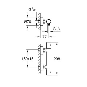 Dušas maisītājs Grohe Grohtherm 800 Cosmopolitan, hromēts 34765000