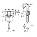 Grohe GD2 paslėptas tualeto bakas, 467x118 mm, h= 780 mm