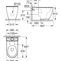 Tualetes poda apakša Grohe Essence Rimless, 360x667 mm, universāls izvads, balta PG