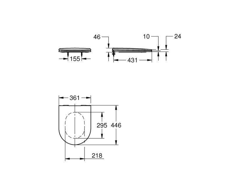 Poda vāks Grohe Essence, QR/SC, balts