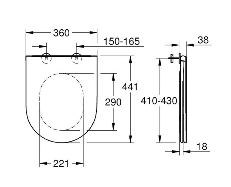 Крышка Унитаза Grohe BauCeramic Slim, QR/SC, белая