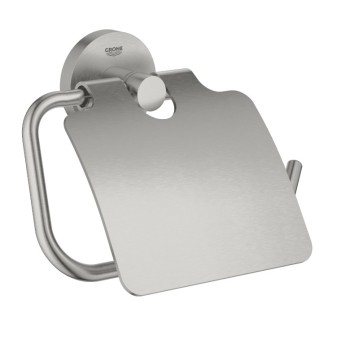 Держатель для туалетной бумаги Grohe с крышкой Essentials New, суперсталь