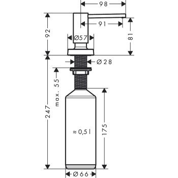 Дозатор жидкого мыла Hansgrohe матовый черный 40468670