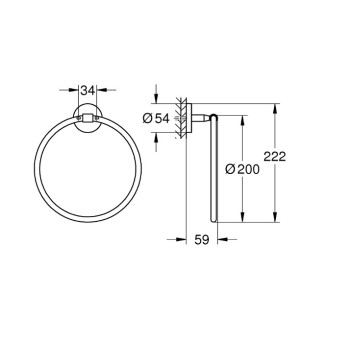Полотенцедержатель Grohe BauCosmopolitan, хром