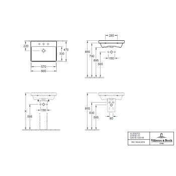 Раковина для ванной Villeroy & Boch Avento 60x47 см, Белый 41586001