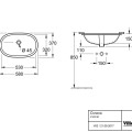 Vannos kambario kriauklė Villeroy & Boch O.novo, 530x320 mm, po stalviršiu, balta