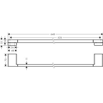 Dvieļu turētājs Hansgrohe AddStoris, 65 cm, matēti melns 41747670