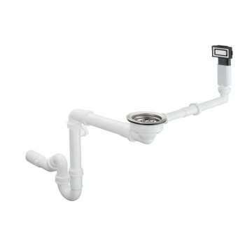 Sifons virtuves izlietnei Hansgrohe D14-10, 1½ x40/50 mm, balta plastmasa