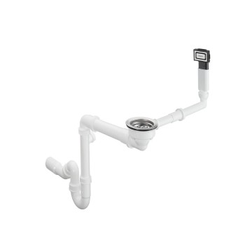 Sifons virtuves izlietnei Hansgrohe D16-10, 1½ x40/50 mm, balta plastmasa