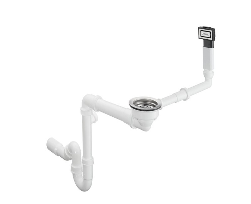 Сифон для кухонной мойки Hansgrohe D16-11, 1½x40/50 мм, выдвижной, пластик белый
