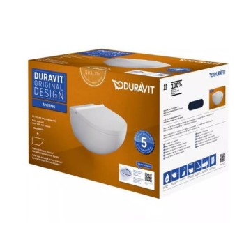 Piekaramais tualetes pods Duravit Architec Rimless, ar Soft Close vāku 365x575 mm, balts Neražo