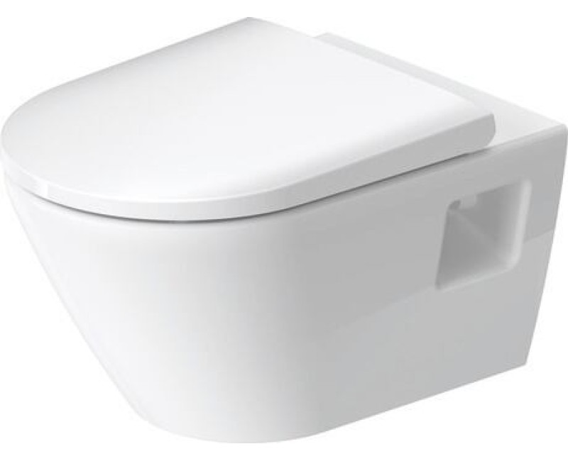 Подвесной унитазDuravit D-Neo Compact Rimless 370 x 540 мм, с крышкой, белый