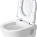 Piekaramais tualetes pods Duravit D-Neo Compact rimless, 370x480 mm, ar QR/SC vāku , balts
