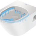 Piekaramais tualetes pods Duravit D-Neo Compact rimless, 370x480 mm, ar QR/SC vāku , balts