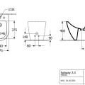 Bidė Villeroy & Boch Subway 2.0, 370x565 mm, balta