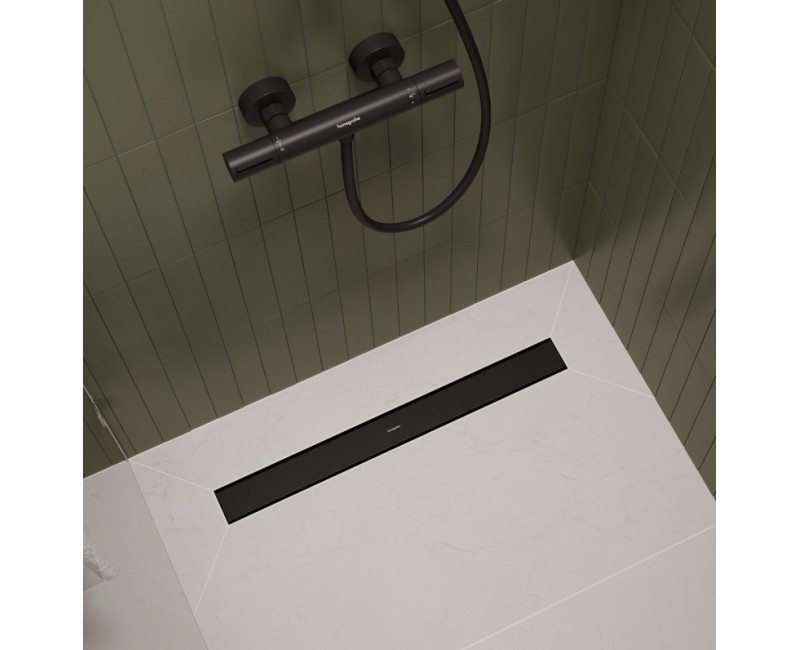 Душевой канал Hansgrohe RainDrain Go, 900 мм, под плитку, черный матовый