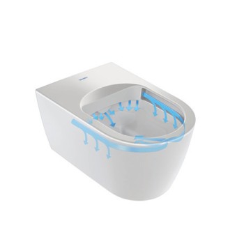 Piekaramais tualetes pods ar bide Duravit tarck f Lite Compact Rimless SensoWash, ar vāku, 378x575 mm, balts HG