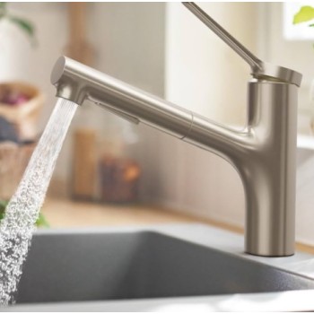 Смеситель для кухонной мойки Hansgrohe Zesis M33-160 2jet, с выдвижной головкой, хром