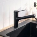 Смеситель для кухонной мойки Hansgrohe Zesis M33-150 2jet, с выдвижной головкой, оптика из нержавеющей стали