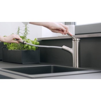 Смеситель для кухонной мойки Hansgrohe Zesis M33-160 1jet, для монтажа на окно, хром