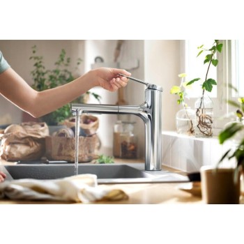 Virtuves Izlietnes maisītājs Hansgrohe Zesis M33-160 2jet, ar izvelkamu galvu, hroms + sBox