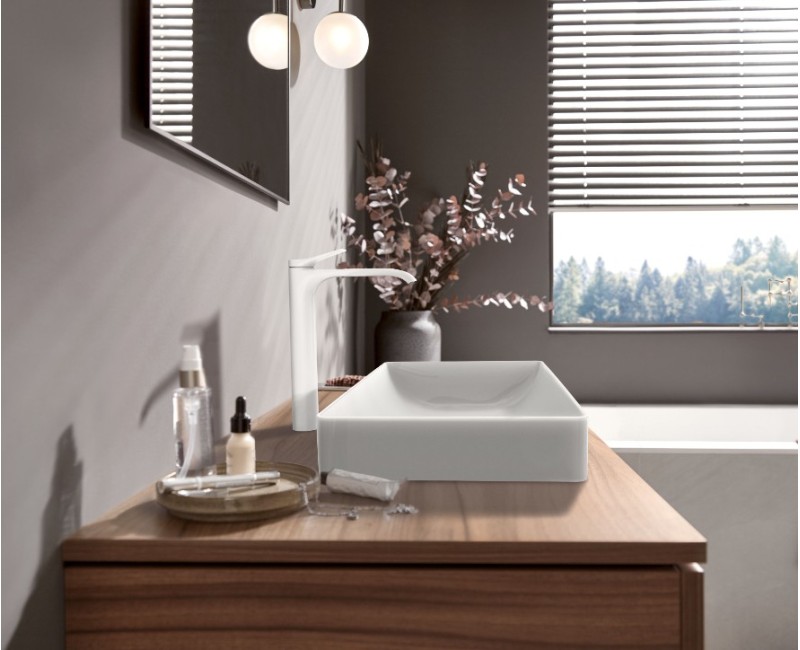Izlietnes maisītājs Hansgrohe Vivenis 250, paaugstināts, matēts balts