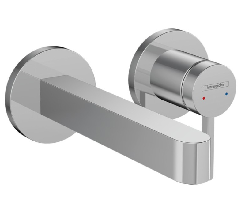 Vannas istabas izlietnes maisītājs Hansgrohe Finoris 16.8cm Iebūvējams, EcoSmart, no sienas, iztece 165 mm, hroms