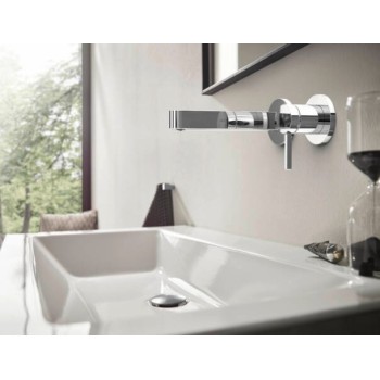 Vannas istabas izlietnes maisītājs Hansgrohe Finoris 16.8cm Iebūvējams, EcoSmart, no sienas, iztece 165 mm, hroms