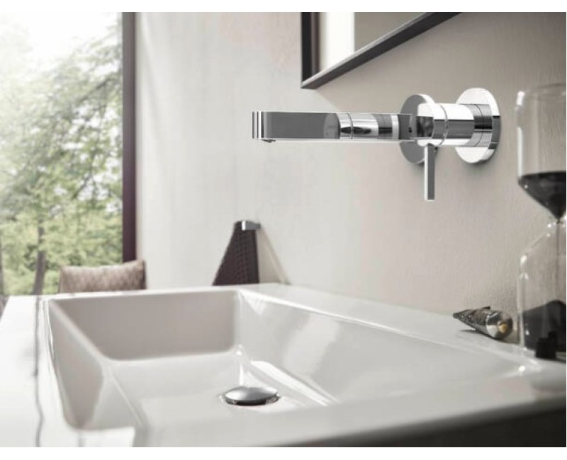 Vannas istabas izlietnes maisītājs Hansgrohe Finoris 16.8cm Iebūvējams, EcoSmart, no sienas, iztece 165 mm, hroms