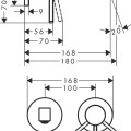 Vannas istabas izlietnes maisītājs Hansgrohe Finoris 16.8cm Iebūvējams, EcoSmart, no sienas, iztece 165 mm, hroms