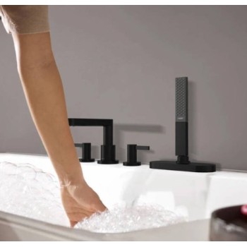 Vannas maisītājs Hansgrohe Finoris virsapmetuma daļa, 4 caurumu, uz virsmas, sBox matēta melna