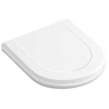 Tualetes poda vāks Villeroy & Boch Hommage, Soft Close/QR, baltas/nerūdijančio plieno