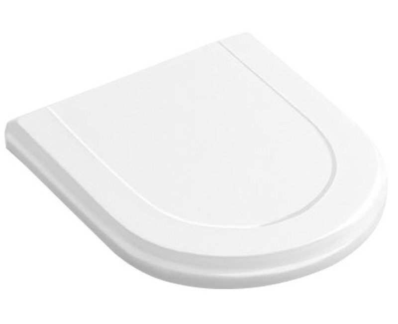Tualetes poda vāks Villeroy & Boch Hommage, Soft Close/QR, baltas/nerūdijančio plieno