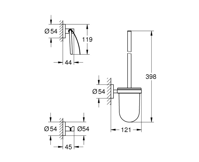 Grohe Essentials New City 3-in-1 priedų rinkinys, chromas