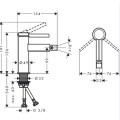 Bide maisītājs Hansgrohe Finoris, ar push-open, hroms