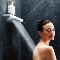 Dušas izvads Hansgrohe Rainfinity Porter 500, ar plauktu labā puse, ar dušas galvas turētāju un plauktu, Hromēta