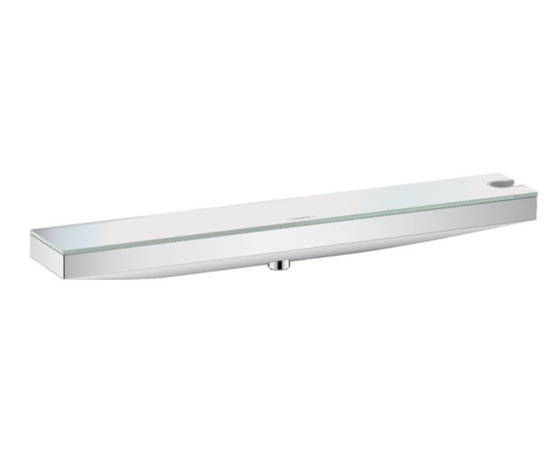 Dušas izvads Hansgrohe Rainfinity Porter 500, ar plauktu labā puse, ar dušas galvas turētāju un plauktu, Hromēta