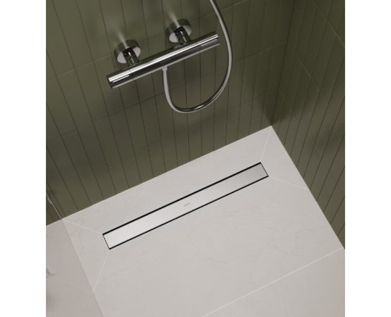 Душевой канал Hansgrohe RainDrain Go, 800 мм, под плитку, матовая нержавеющая сталь
