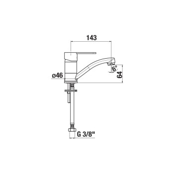 Virtuves izlietnes maisītājs Jika Lyra Smart, zema iztece 143 mm, hroms