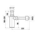 Sifons izlietnei Jika Mio, 1¼ x 32 mm, matēts melns