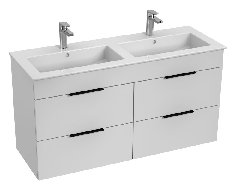 Vannas istabas skapītis ar izlietni Jika Cube, 1200x430 mm, h=607 mm, 4A, balts