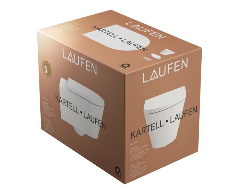 Подвесной унитаз Laufen Kartell Rimless NEW, 370x545 мм, Без крышки белый LCC