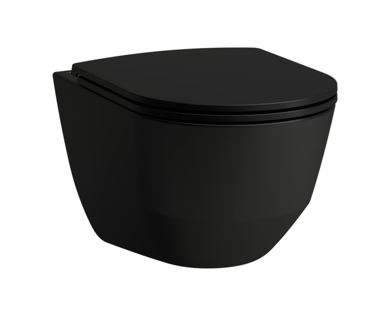Piekaramais Tualetes pods Laufen Pro Rimless, stiprināms pie sienas, bez vāka, 355x530 mm, matēts melns
